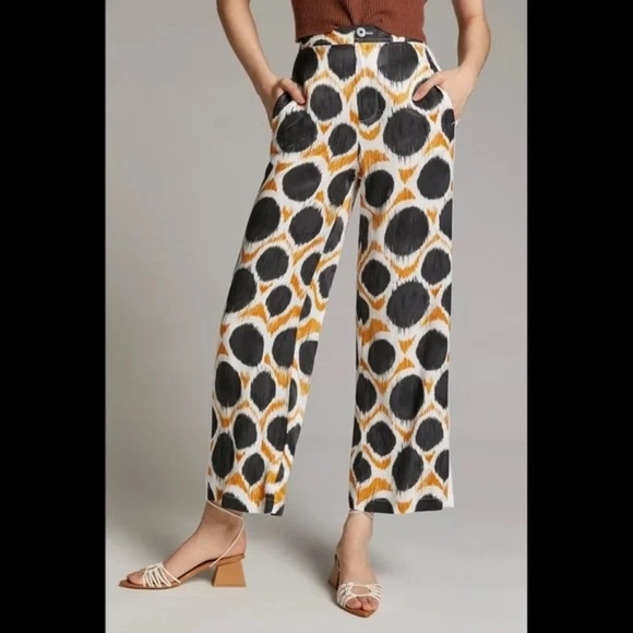 Anthropologie Pants - Anthropologie Maeve Wellesley wide Leg Crop Printed Pants 4